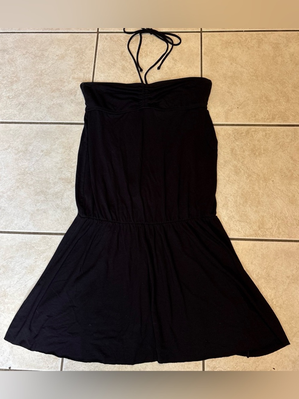 Y2K Grunge Black Open-Back Halter Dress💕